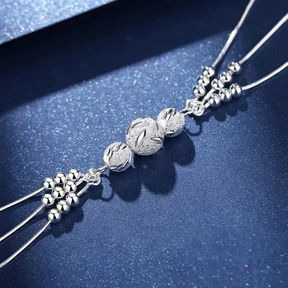 Luxury 925 Sterling Silver Bracelet for Woman Vintage Original Lucky Beads Ball Adjustable Bracelets Designer Party JeweleryGift