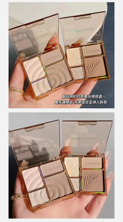 Matte Highlighter Palette Face Shading Grooming Powder Makeup 3D Nose Contouring Glow Brighten Contour Shimmer Powder Cosmetic
