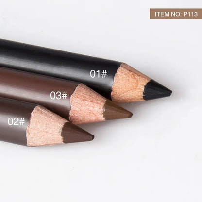 2pcs MENOW 3 colors Long Lasting Waterproof  Eyebrow Pencils Double Use Wooden Pole Eyeliner Permanent Makeup Tattoo Accessories