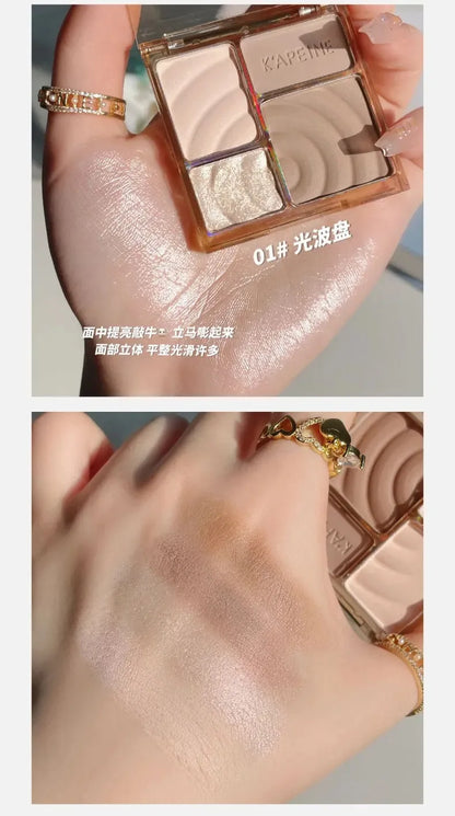 Matte Highlighter Palette Face Shading Grooming Powder Makeup 3D Nose Contouring Glow Brighten Contour Shimmer Powder Cosmetic