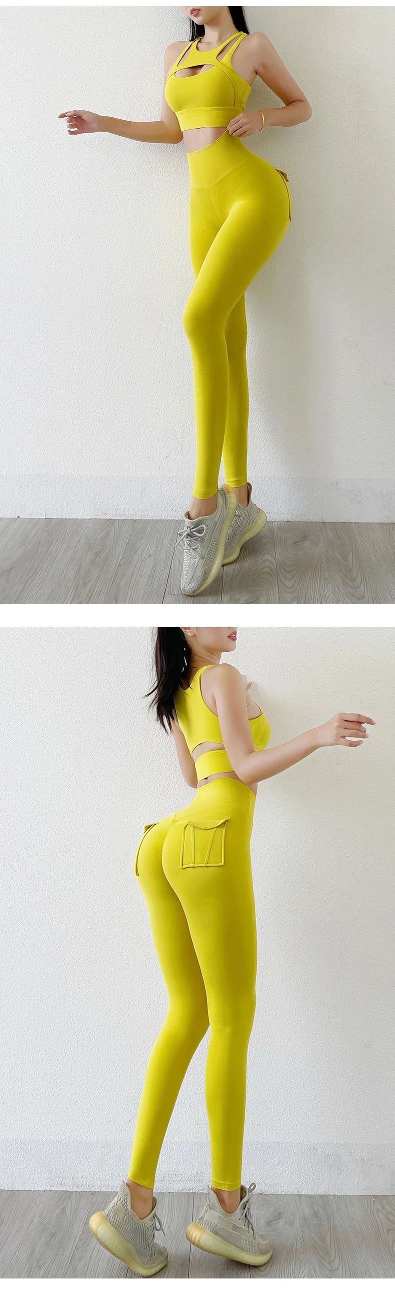 Nylon Leggings Women's Pants Sport Yoga Pants Sexy Tight High Waist Elastic Women's Panties Pocket legging High Workout