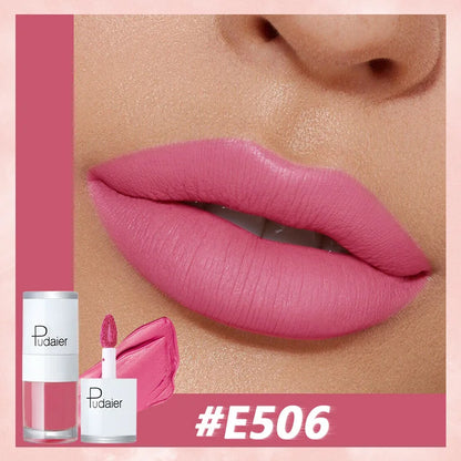 Pudaier Velvet Matte Liquid Lip Gloss Glaze Makeup Waterproof Long Lasting Non-Fade Non-Stick Lipgloss Make-up for Miss Women