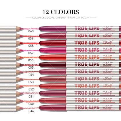 12 color Wood Lip Liner Pencil Long Lasting waterproof Matte Red Lip Pencil Lipstick Pencil Permanent Makeup Tattoo Accessories