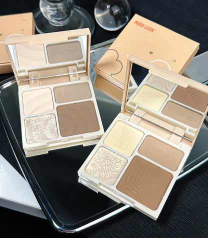 Matte Highlighter Palette Face Shading Grooming Powder Makeup 3D Nose Contouring Glow Brighten Contour Shimmer Powder Cosmetic