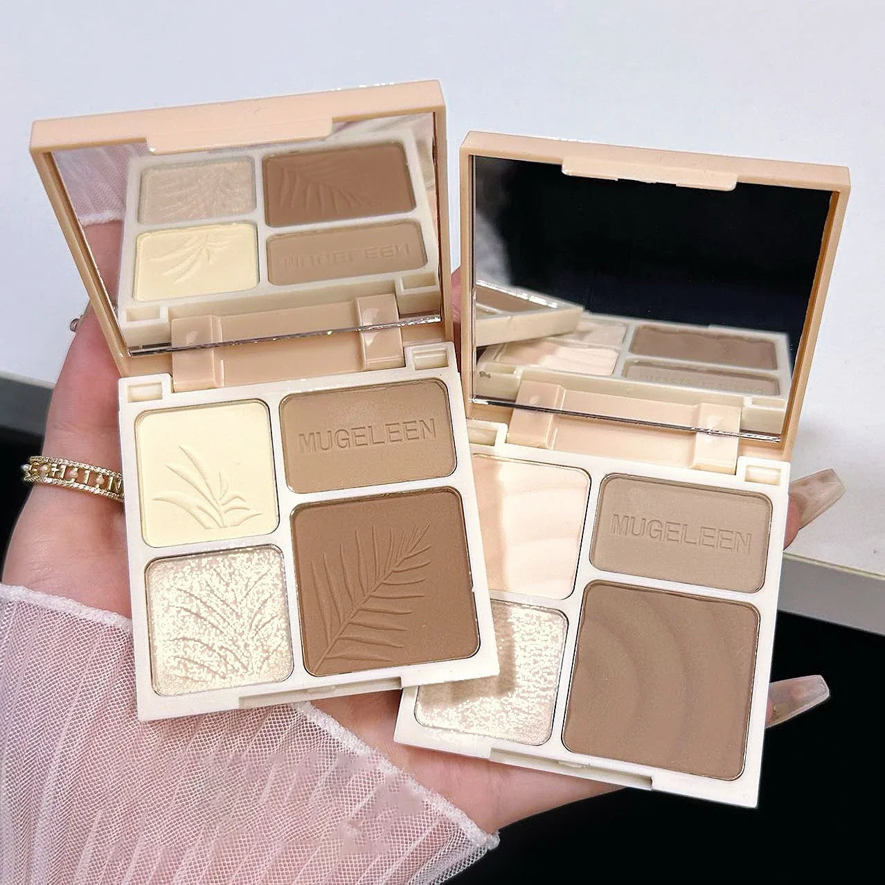 Matte Highlighter Palette Face Shading Grooming Powder Makeup 3D Nose Contouring Glow Brighten Contour Shimmer Powder Cosmetic