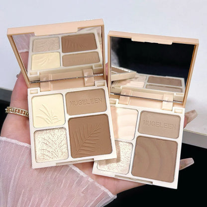 Matte Highlighter Palette Face Shading Grooming Powder Makeup 3D Nose Contouring Glow Brighten Contour Shimmer Powder Cosmetic