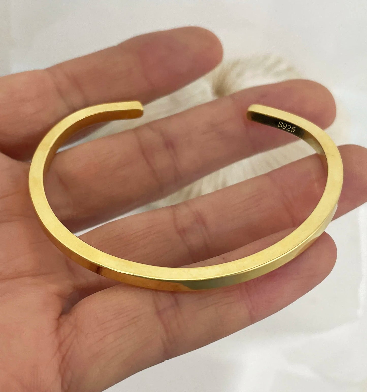 100% Solid 925 Sterling Silver Metal Bracelet for Women Men Vintage Handmade Simple Birthday Gift S-B451