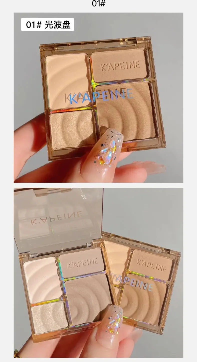 Matte Highlighter Palette Face Shading Grooming Powder Makeup 3D Nose Contouring Glow Brighten Contour Shimmer Powder Cosmetic