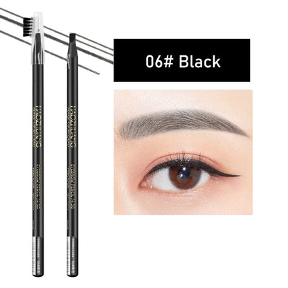 HAOZHUANG  8 Colors Pull Line Eyebrow Pencils with Soft Brush Waterproof Long Lasting Permanent Makeup Tattoo Accessories