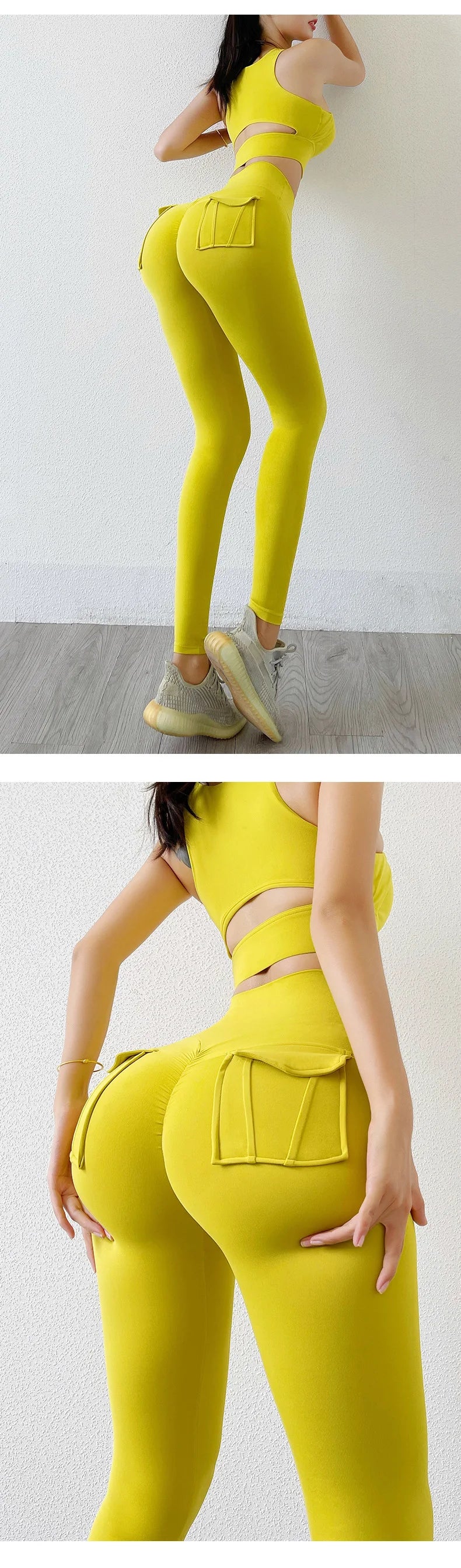 Nylon Leggings Women's Pants Sport Yoga Pants Sexy Tight High Waist Elastic Women's Panties Pocket legging High Workout