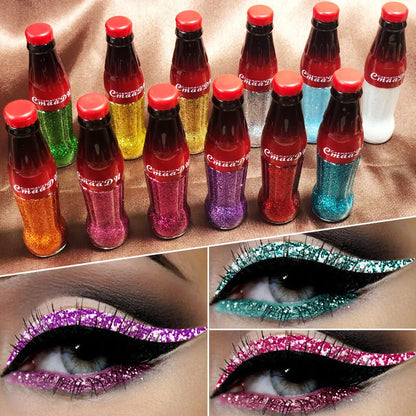 12 Colors Glitter Liquid Eyeliner Diamond Durable Waterproof Long Lasting Shiny Sequins Eye Pencil Makeup Beauty Tool maquiagem