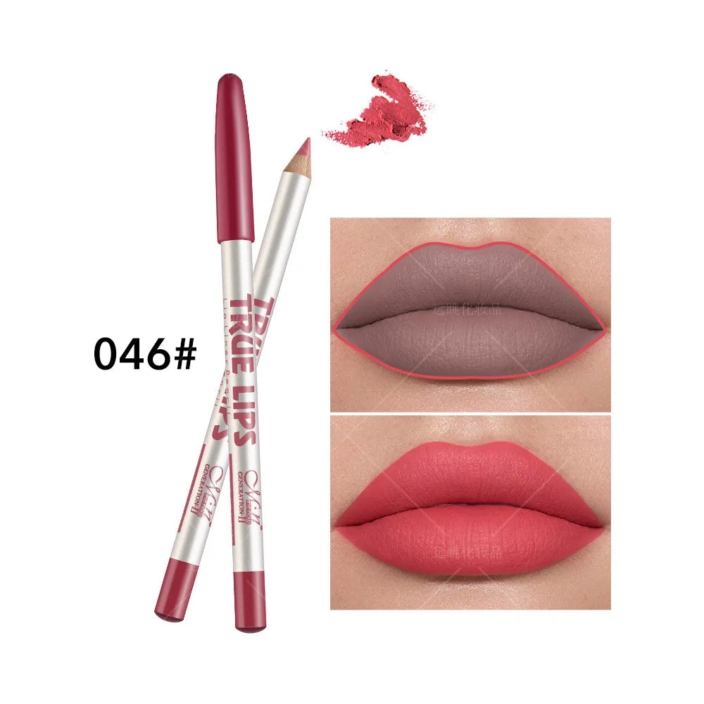 12 color Wood Lip Liner Pencil Long Lasting waterproof Matte Red Lip Pencil Lipstick Pencil Permanent Makeup Tattoo Accessories