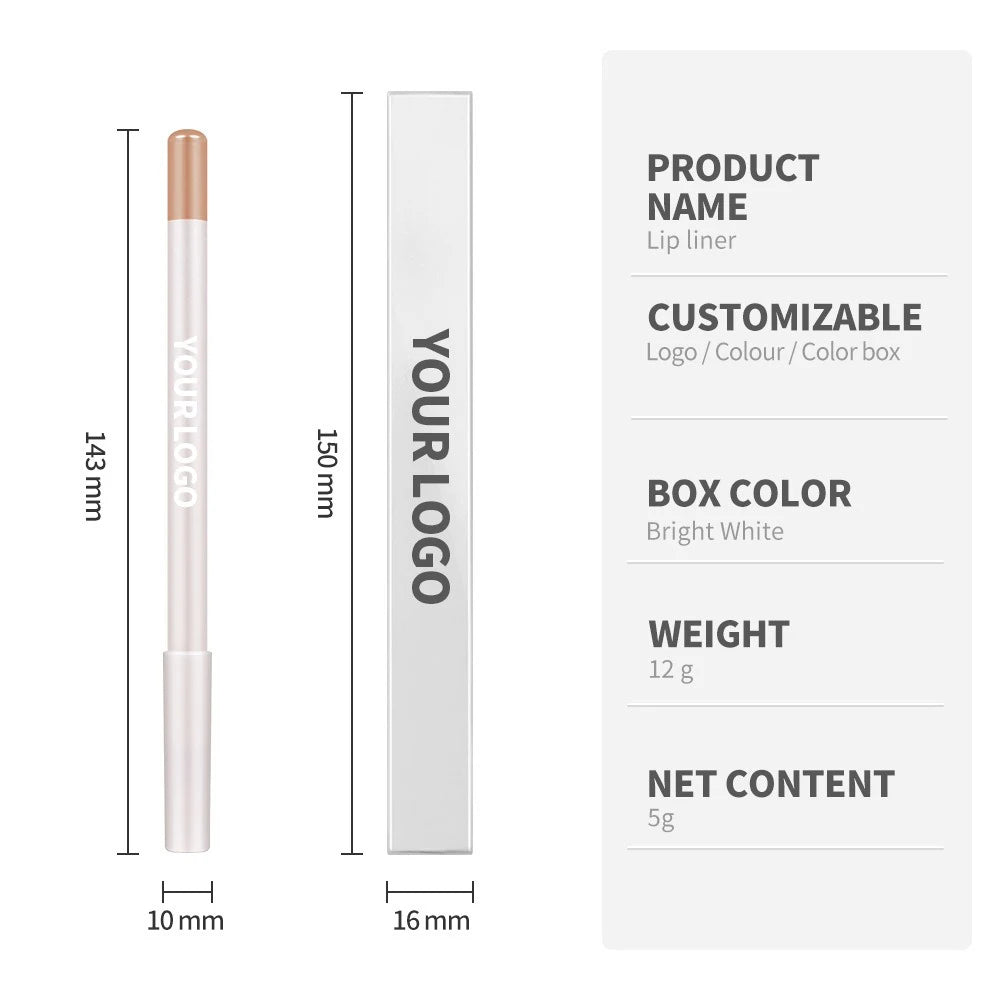 1g Private Label Lip Liner Custom Logo 26 Color Lipliner Eyeliner Multi-purpose Lead-free Pencil Non-stick Pigment Bulk Makeup