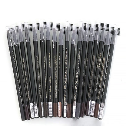 HAOZHUANG  8 Colors Pull Line Eyebrow Pencils with Soft Brush Waterproof Long Lasting Permanent Makeup Tattoo Accessories