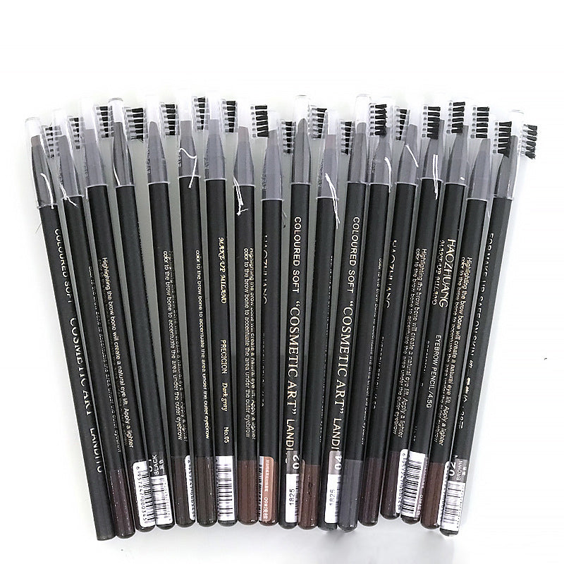 HAOZHUANG  8 Colors Pull Line Eyebrow Pencils with Soft Brush Waterproof Long Lasting Permanent Makeup Tattoo Accessories