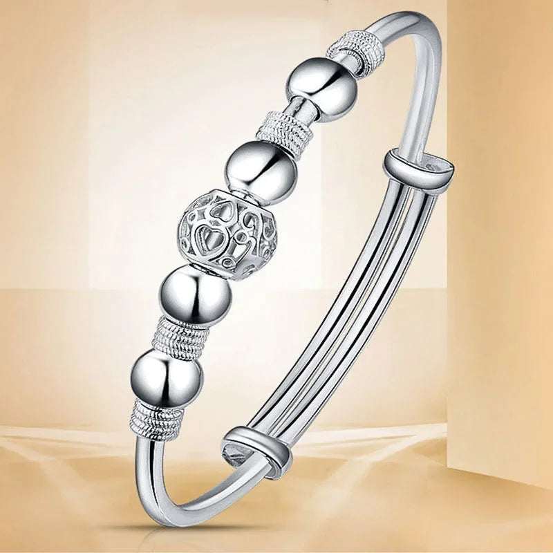 Popular brands 925 Sterling Silver Charm lucky beads Bangles for women bracelets fashion party wedding engagement jewelry