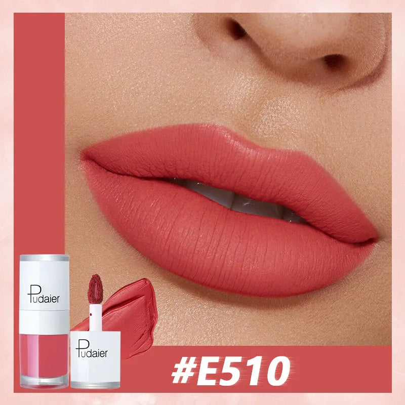 Pudaier Velvet Matte Liquid Lip Gloss Glaze Makeup Waterproof Long Lasting Non-Fade Non-Stick Lipgloss Make-up for Miss Women
