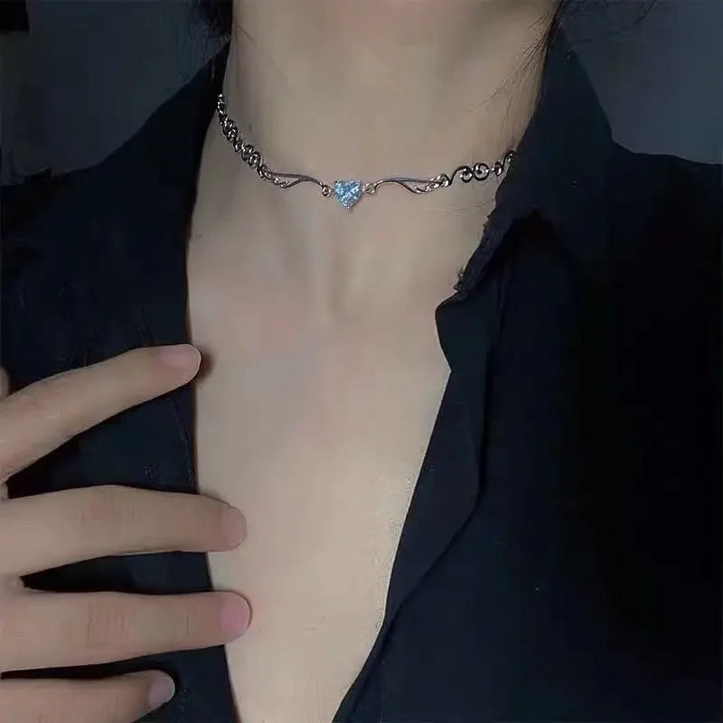 New Fashion Stainless Steel Peach Heart Pendant Y-Shaped Chain Tassel Necklace Women's High Quality Jewelry Party Gift Wholesale