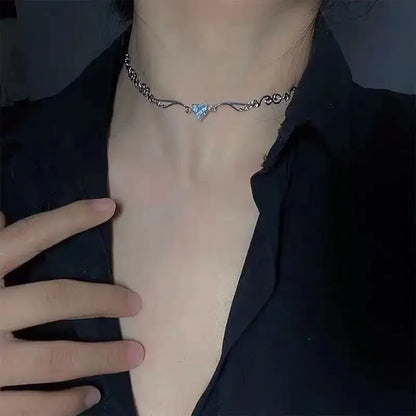 New Fashion Stainless Steel Peach Heart Pendant Y-Shaped Chain Tassel Necklace Women's High Quality Jewelry Party Gift Wholesale