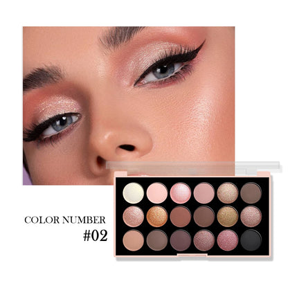 18Color Eyeshadow Palette Pearlescent Matte Fine Shimmer Glitter Earth Tones Long Lasting High Performance Beauty Makeup