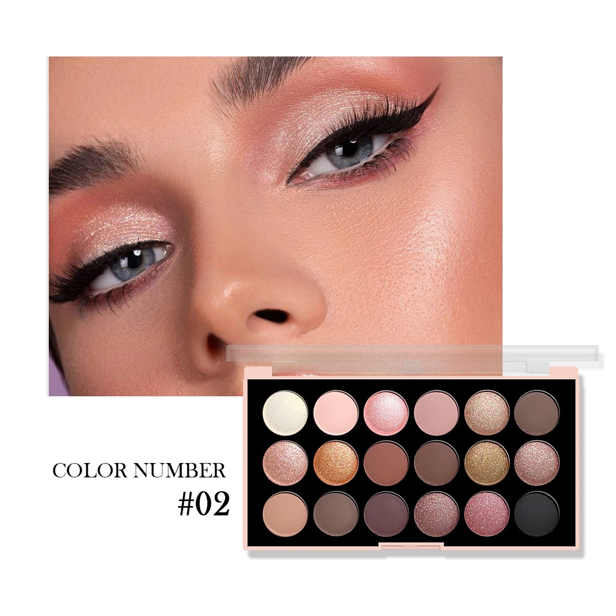 18Color Eyeshadow Palette Pearlescent Matte Fine Shimmer Glitter Earth Tones Long Lasting High Performance Beauty Makeup