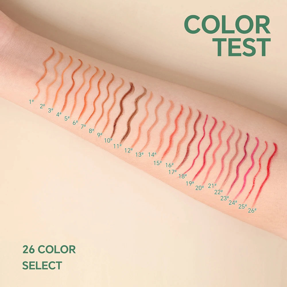 1g Private Label Lip Liner Custom Logo 26 Color Lipliner Eyeliner Multi-purpose Lead-free Pencil Non-stick Pigment Bulk Makeup