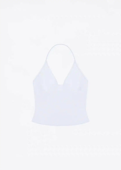 tank summer triangular cup neck hanging V-neck vest, same as Hailey's suspender, Dip halter, low cut, backless top women