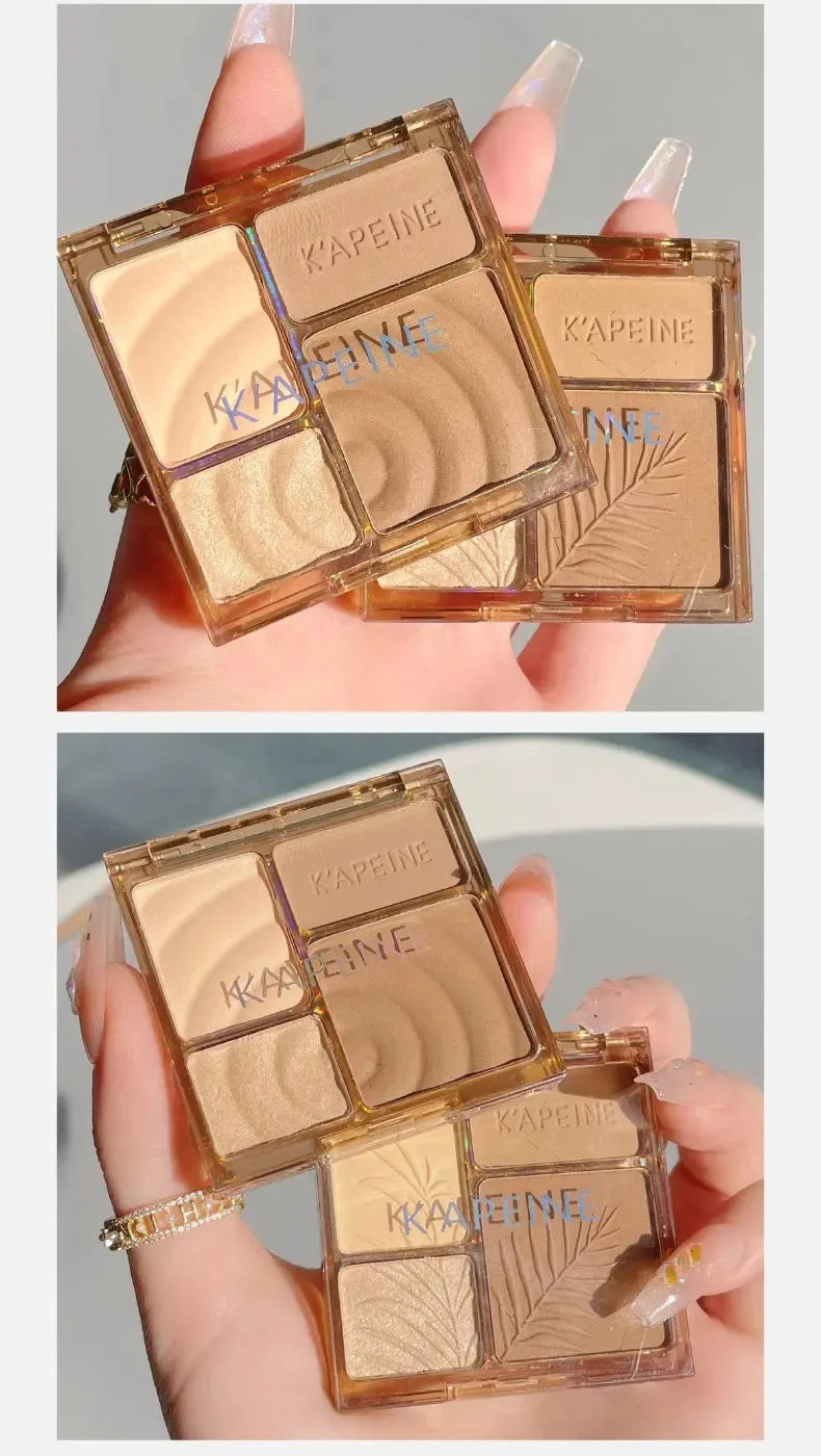 Matte Highlighter Palette Face Shading Grooming Powder Makeup 3D Nose Contouring Glow Brighten Contour Shimmer Powder Cosmetic