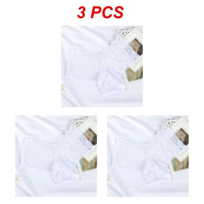 3PCS/Set Sexy Lace Seamless Cotton Brazilian Panties Women Ribbed Intimates Breathable Panties Low Waist Female Cotton Underwear