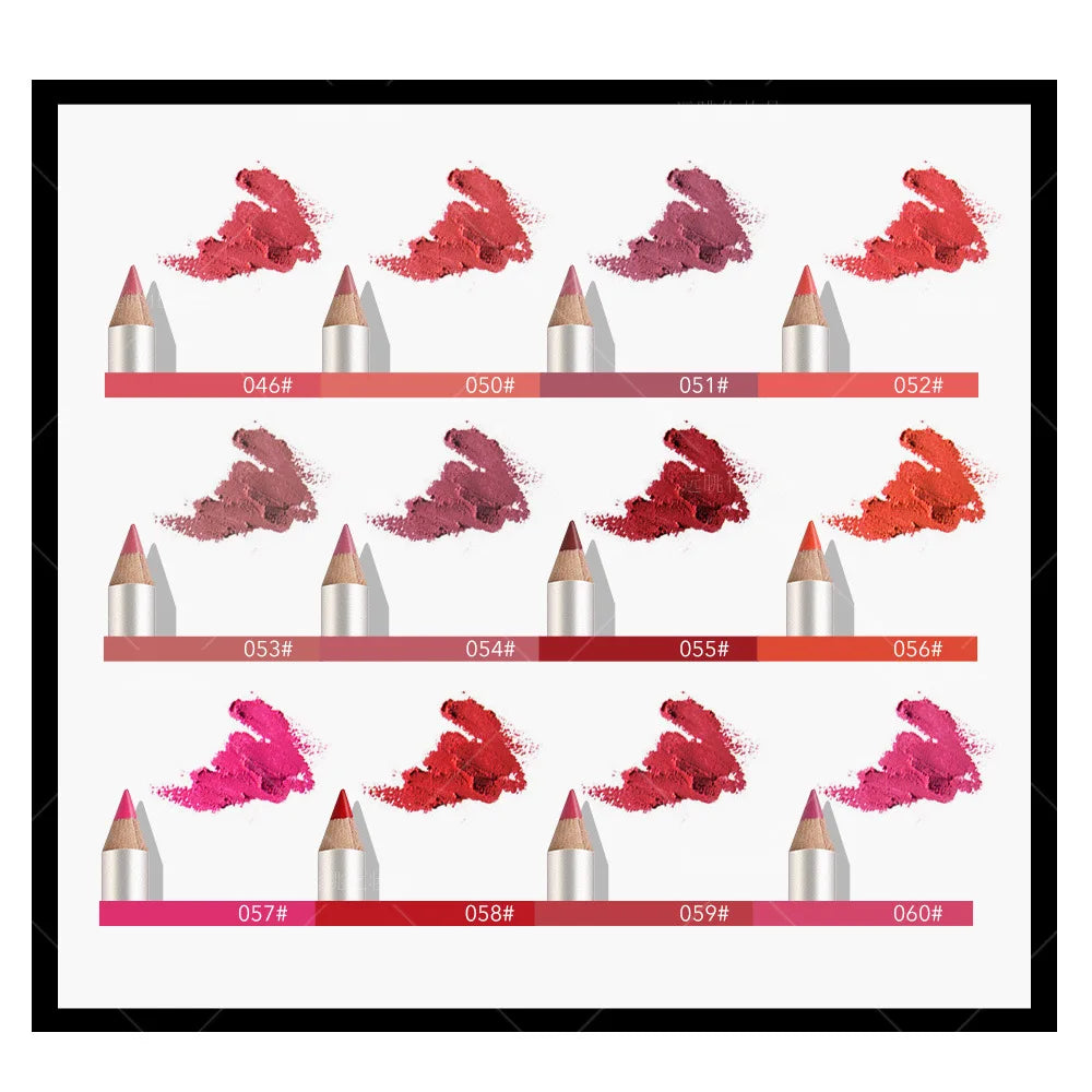 12 color Wood Lip Liner Pencil Long Lasting waterproof Matte Red Lip Pencil Lipstick Pencil Permanent Makeup Tattoo Accessories