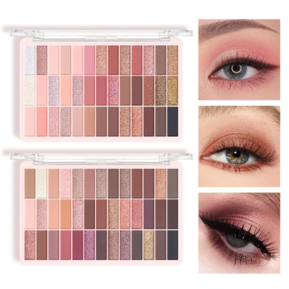 39 Color Eye Shadow Board, Matte Pearlescent, Sequins, A Multi-Purpose Plate, Waterproof Makeup Lasting