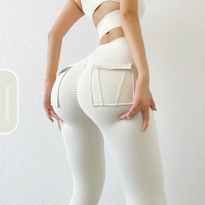 Yoga Clothes Suit Women's Sexy Fashion Gather Shockproof Brushed Classy Internet Celebrity Peach Hip Tight High Waist Fitness Pants