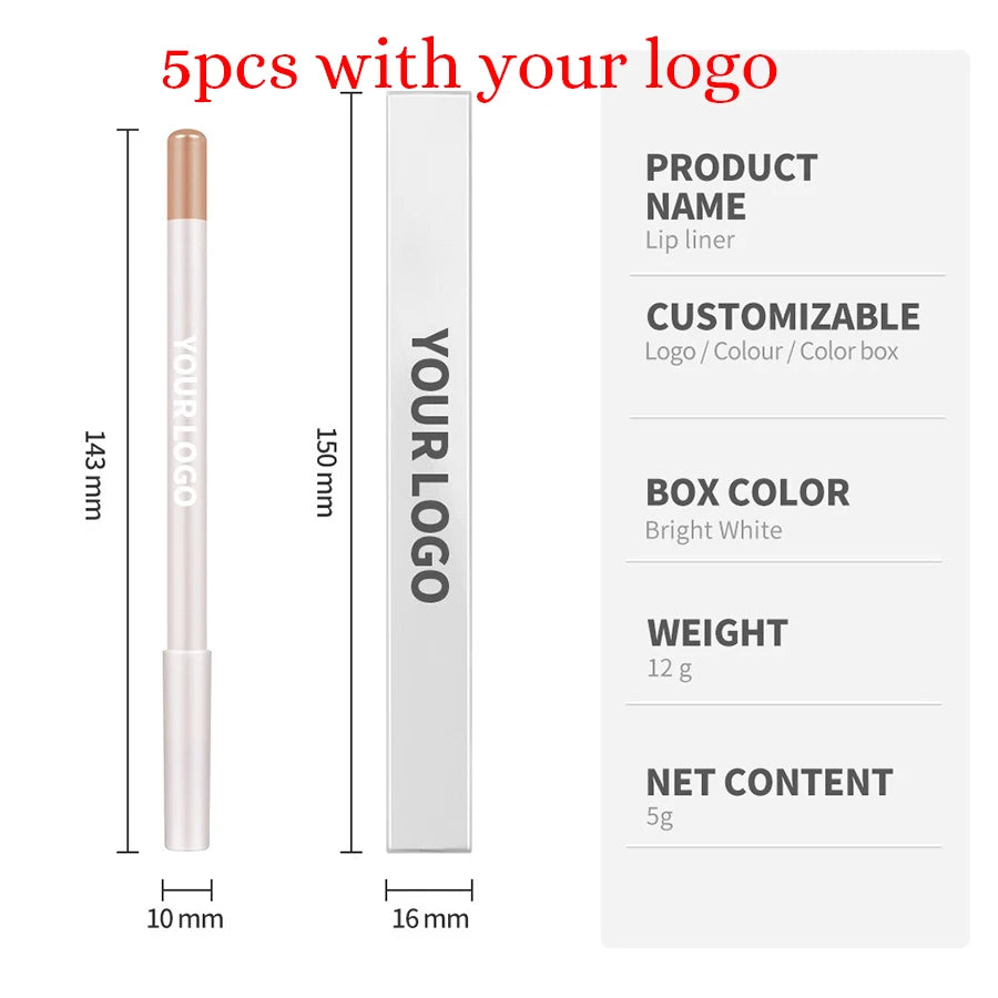 1g Private Label Lip Liner Custom Logo 26 Color Lipliner Eyeliner Multi-purpose Lead-free Pencil Non-stick Pigment Bulk Makeup