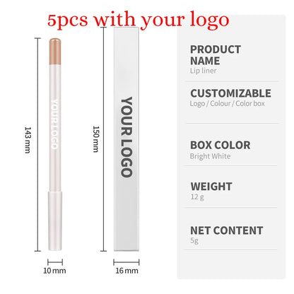 1g Private Label Lip Liner Custom Logo 26 Color Lipliner Eyeliner Multi-purpose Lead-free Pencil Non-stick Pigment Bulk Makeup