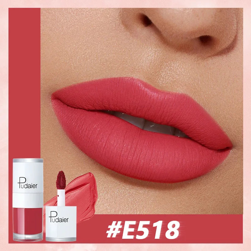 Pudaier Velvet Matte Liquid Lip Gloss Glaze Makeup Waterproof Long Lasting Non-Fade Non-Stick Lipgloss Make-up for Miss Women