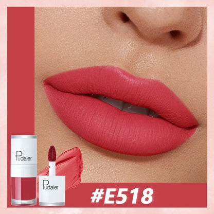 Pudaier Velvet Matte Liquid Lip Gloss Glaze Makeup Waterproof Long Lasting Non-Fade Non-Stick Lipgloss Make-up for Miss Women