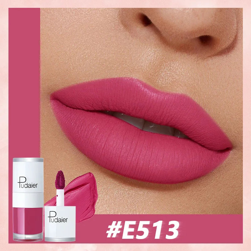 Pudaier Velvet Matte Liquid Lip Gloss Glaze Makeup Waterproof Long Lasting Non-Fade Non-Stick Lipgloss Make-up for Miss Women