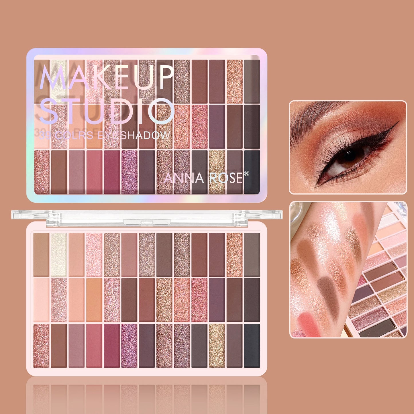 39 Color Eye Shadow Board, Matte Pearlescent, Sequins, A Multi-Purpose Plate, Waterproof Makeup Lasting