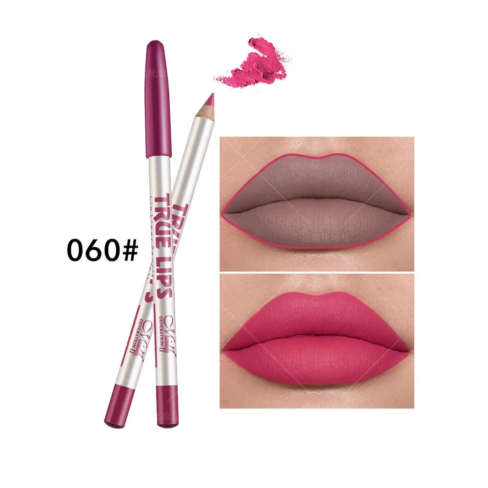 12 color Wood Lip Liner Pencil Long Lasting waterproof Matte Red Lip Pencil Lipstick Pencil Permanent Makeup Tattoo Accessories