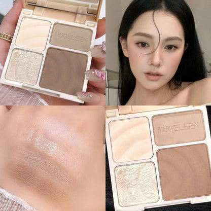 Matte Highlighter Palette Face Shading Grooming Powder Makeup 3D Nose Contouring Glow Brighten Contour Shimmer Powder Cosmetic