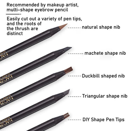 HAOZHUANG  8 Colors Pull Line Eyebrow Pencils with Soft Brush Waterproof Long Lasting Permanent Makeup Tattoo Accessories