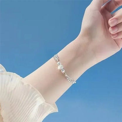 Luxury 925 Sterling Silver Bracelet for Woman Vintage Original Lucky Beads Ball Adjustable Bracelets Designer Party JeweleryGift