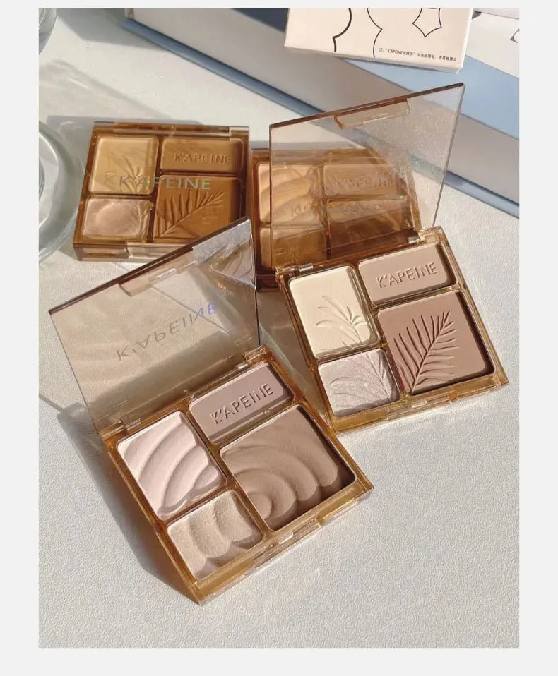 Matte Highlighter Palette Face Shading Grooming Powder Makeup 3D Nose Contouring Glow Brighten Contour Shimmer Powder Cosmetic