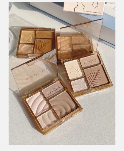Matte Highlighter Palette Face Shading Grooming Powder Makeup 3D Nose Contouring Glow Brighten Contour Shimmer Powder Cosmetic