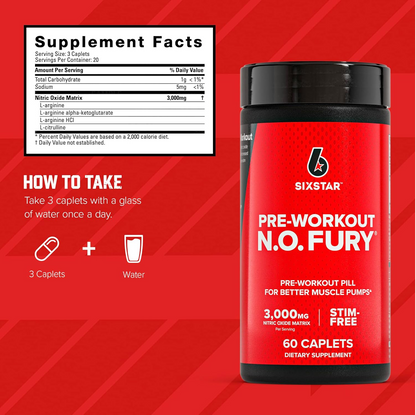 Compléments d'oxyde nitrique Six Star pour hommes et femmes, Muscle Builder (60 unités)