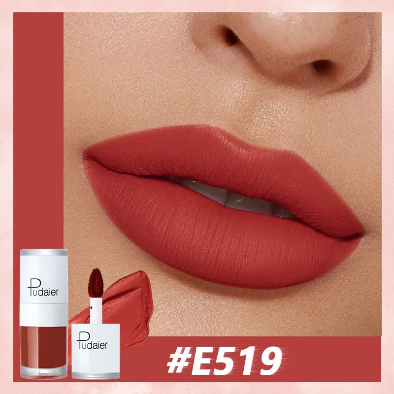 Pudaier Velvet Matte Liquid Lip Gloss Glaze Makeup Waterproof Long Lasting Non-Fade Non-Stick Lipgloss Make-up for Miss Women