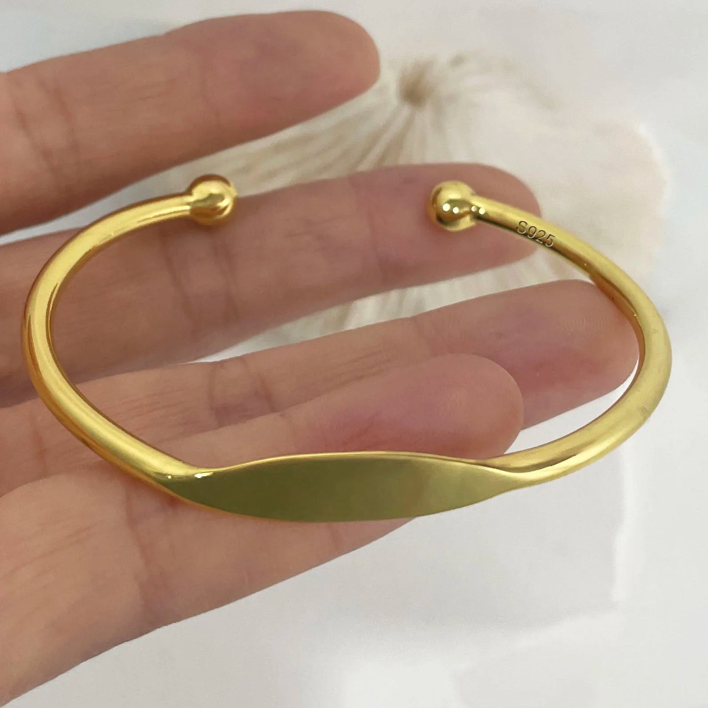 100% Solid 925 Sterling Silver Metal Bracelet for Women Men Vintage Handmade Simple Birthday Gift S-B451