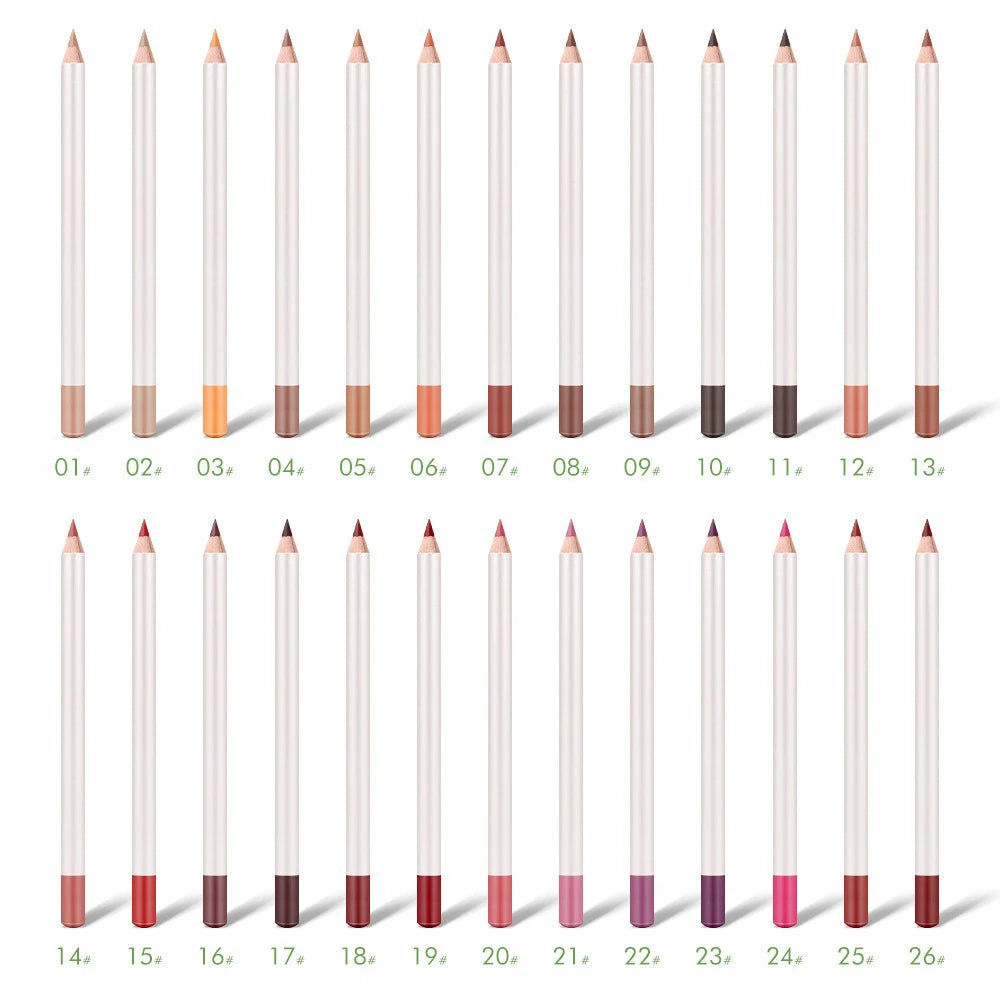 1g Private Label Lip Liner Custom Logo 26 Color Lipliner Eyeliner Multi-purpose Lead-free Pencil Non-stick Pigment Bulk Makeup