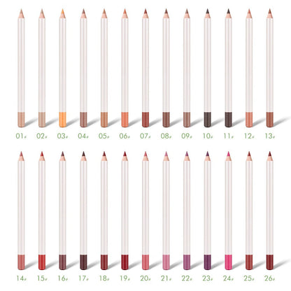 1g Private Label Lip Liner Custom Logo 26 Color Lipliner Eyeliner Multi-purpose Lead-free Pencil Non-stick Pigment Bulk Makeup