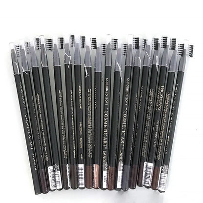 HAOZHUANG  8 Colors Pull Line Eyebrow Pencils with Soft Brush Waterproof Long Lasting Permanent Makeup Tattoo Accessories